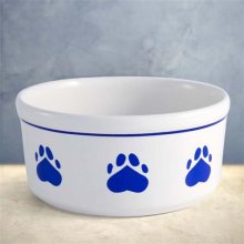 Paw Print Ceramic 5" Cat Food Bowls