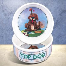 Gary Patterson Top Dog 6" Ceramic Dog Bowls