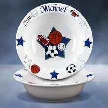 Personalized All Star Sports Ceramic Cereal Bowls