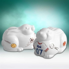Sports Jersey Personalized Ceramic Bunny Piggy Banks