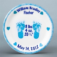 Boys Personalized 8" Porcelain Birth Plates