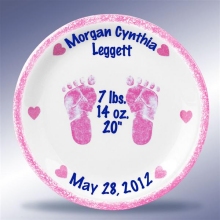 Girls Personalized 8" Porcelain Birth Plates