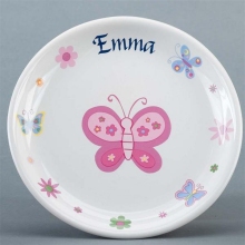 Girls Personalized Butterfly 8" Plate