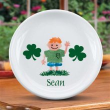 Personalized Irish Shamrock Kids Ceramic Plates