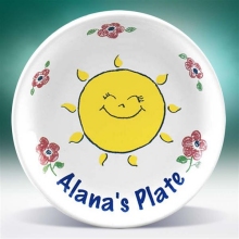 Girl's Personalized Sunny Face 8" Plate