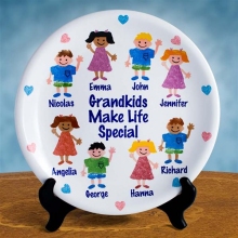 Personalized Grandparents Plate with Sponge Kids Icons