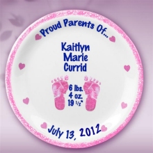 Girls Personalized 11" Porcelain Birth Plates