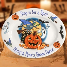 Personalized 13" Oval Halloween Serving Platters