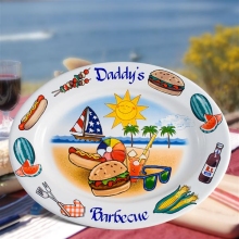 Personalized 13" Summer Sun Oval Serving Platters