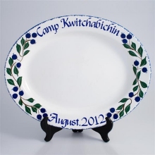 Personalized Blueberry Design Oval Serving Platters