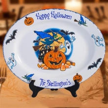 Happy Halloween Personalized 16" Oval Serving Platters