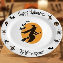 Personalized 16.5" Oval Halloween Witch Serving Platters