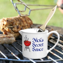 Personalized 4 Cup Sauce Pot with Red Barbecue