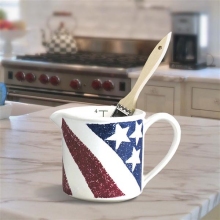 Patriotic Flag Ceramic BBQ Sauce Pot