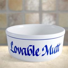 Lovable Mutt 7.5" Ceramic Dog Bowls