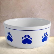 Paw Prints 7.5" Ceramic Dog Bowls
