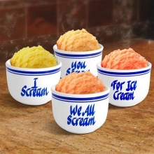 Screaming for Ice Cream 4 Piece Ice Cream Bowl Set