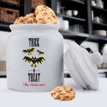 Trick or Treat Bats Personalized Ceramic Halloween Cookie Jars