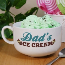 Personalized Ceramic Ice Cream Bowl with Handle