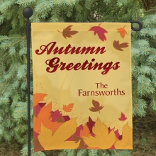 Autumn Greetings Personalized Fall Garden Flags