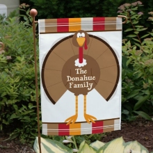 Welcome Turkey Personalized Thanksgiving Garden Flags
