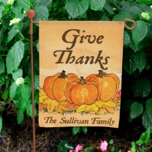 Give Thanks Personalized Thanksgiving Garden Flags