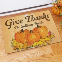 Give Thanks Personalized Thanksgiving Doormats